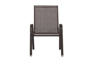 6 Piece Patio Chairs with High Backrest and Armrest - Brown