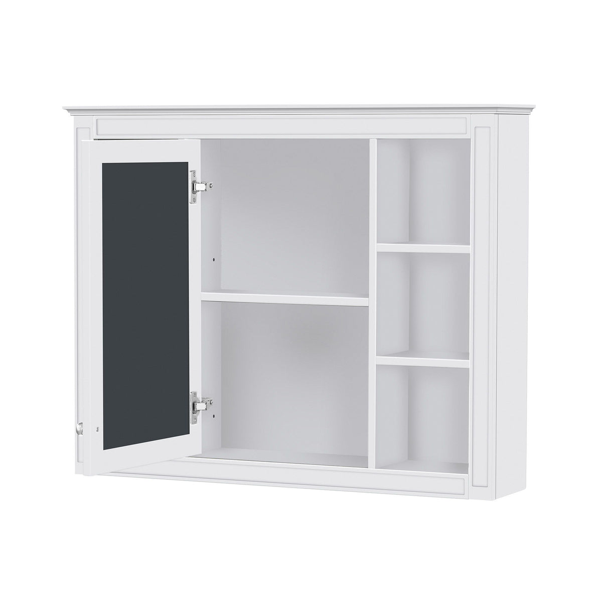 Bathroom Vanity With Mirror Cabinet, Single Sink With 2 Soft Closing Doors And 4 Drawers