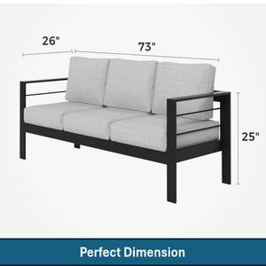 All-Weather Patio Sofa & Cushions, 3 Seat Outdoor Couch
