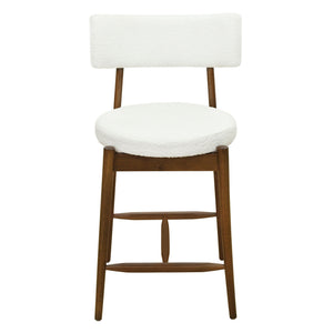 Mid Century Modern Counter Stools, Fabric Upholstered Chairs
