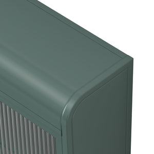 Arched Wall Mounted Cabinet, 3 Door Storage For Kitchen - Dark Green
