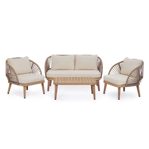4-Piece Acacia Wood Patio Seating Set