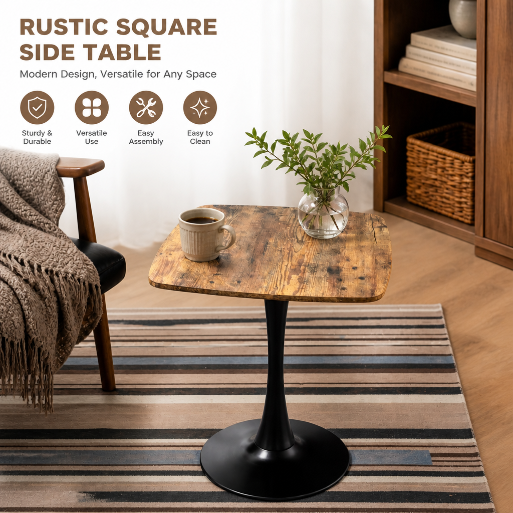 Square Dining Table - 24" Square Tulip Table with MDF Top