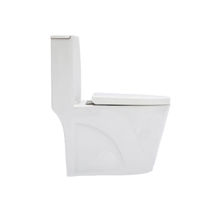 1 Piece Toilet For Bathroom, Dual Flush 1.24 / 1.6 Gpf, Soft Closing Seat - White