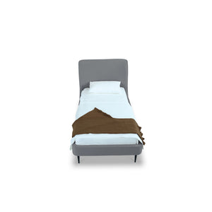 Twin Bed With Curved Headboard - Gray / Black