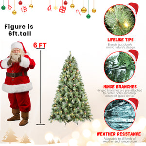 8FT Christmas Tree with 550 Warm Lights