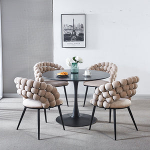 Modern Chair With Tube Legs, Soft Cushions And Comfortable Backrest