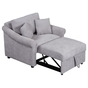 Convertible Sleeper Chair With Adjustable Backrest, 3 In 1 Lounger Chair Turns Into Bed, Single Bed For Living Room