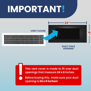 AC Register Vent Cover - Adjustable Aluminum HVAC Grille