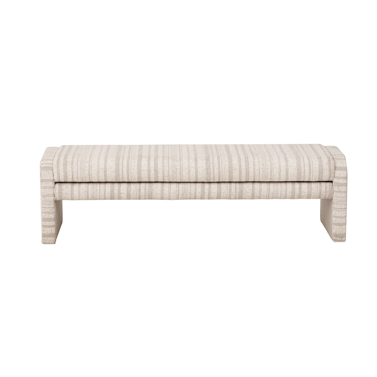 62.2 Inch Striped Upholstered Ottoman Bench