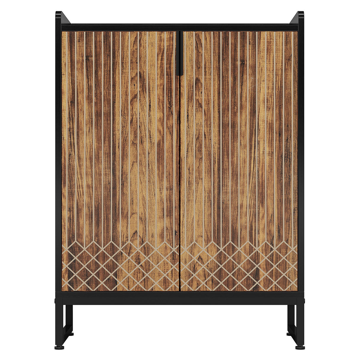 5 Tier Shoe Cabinet With Doors, Compact Entryway Storage Organizer