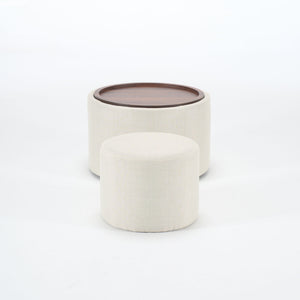 Nesting Ottomans, Round Coffee Table & Bench With Tray (Set of 2)