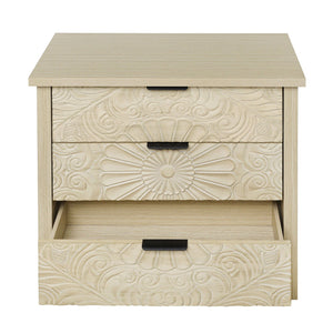 3 Drawer Cabinet - Natural Wood Finish