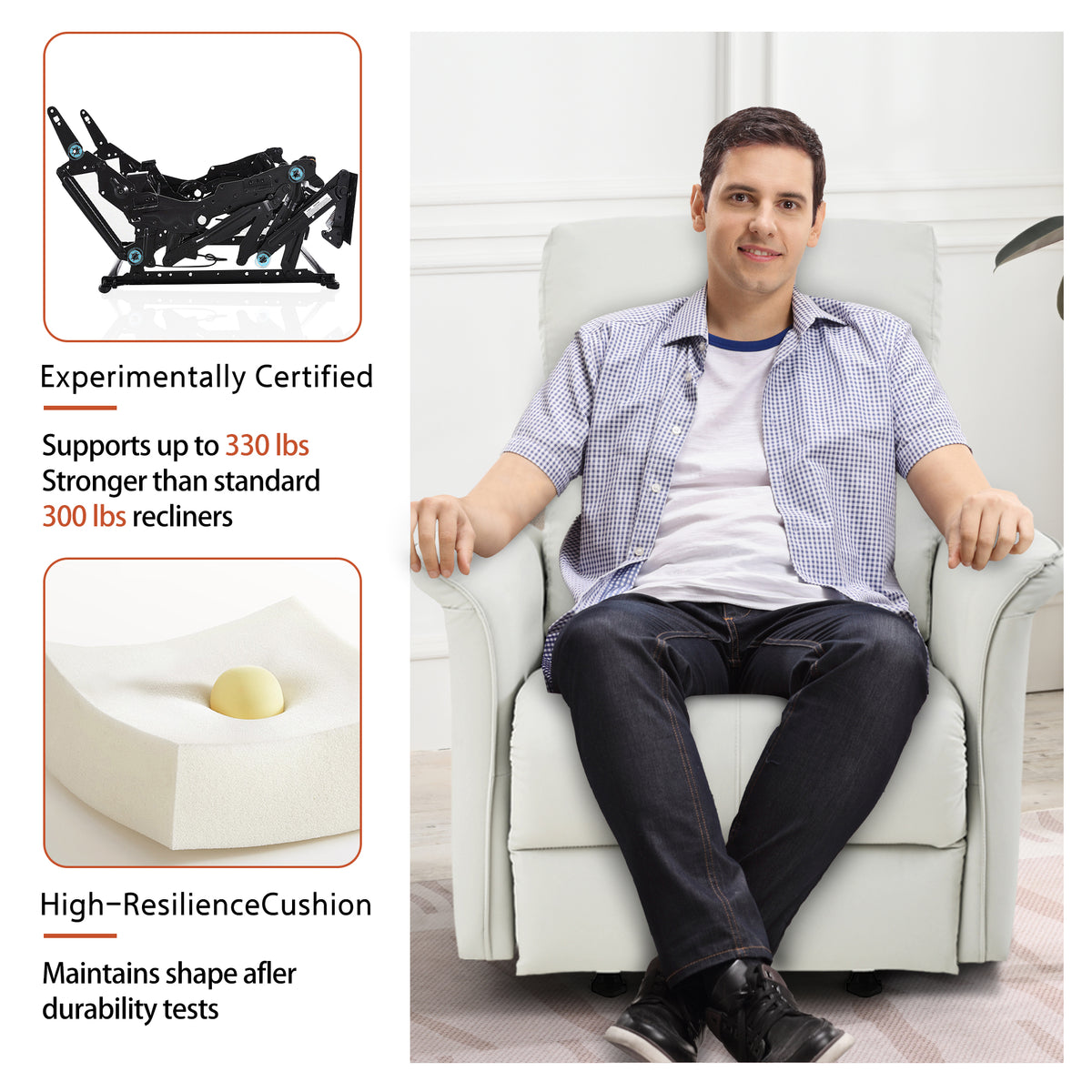 Manual Rocker Recliner Chair for Adults
