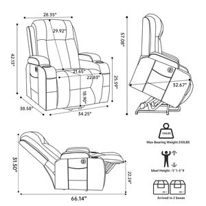 Brown PU Infinite Position Power Lift Recliner Chair