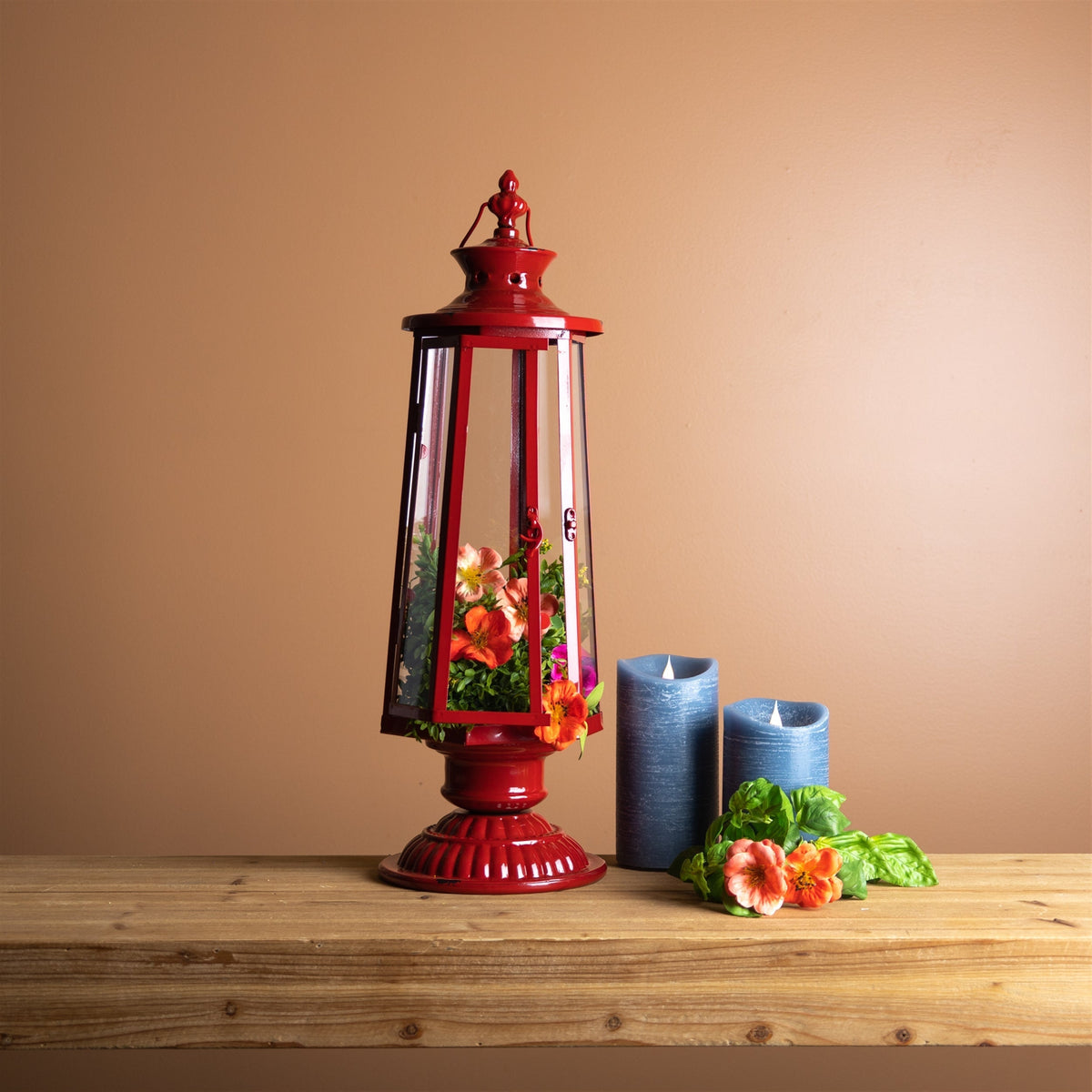 Traditional lantern post tabletop candle holder