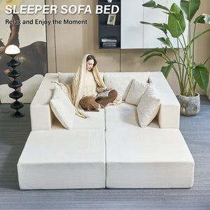 140" Modular Sectional Sofa Bed