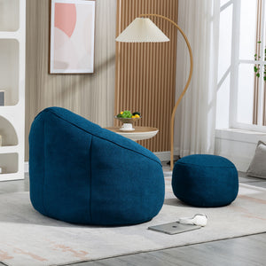 Bedding Bean Bag Sofa Chair High Pressure Foam With Footrest