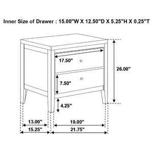 Garrett - 2 Drawer Nightstand - Cappuccino