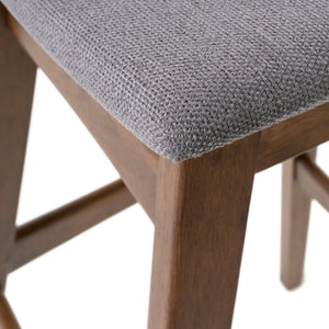 Mid Century Modern Bar Stool Set With Upholstered Seating