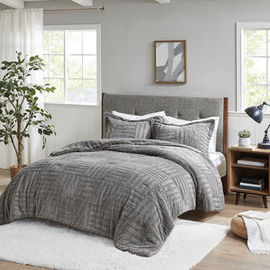 King/Cal King Faux Fur Down Alternative Comforter Mini Set