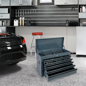 Heavy Duty Metal Tool Box - 24-inch Portable Organizer