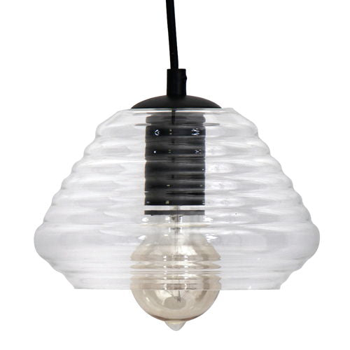 Triangle Industrial Pendant Lighting with Clear Glass Shade - Clear