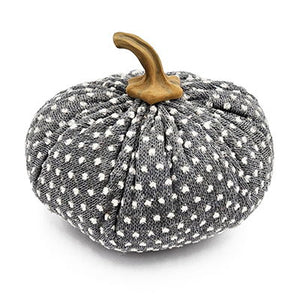 Pumpkin Ornament Decor For Holiday Harvest Festival Fall Festival & Thanksgiving (Set of 3) - White / Gray