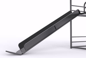 Twin Size House Loft Bed With Slide And Ladder - Black