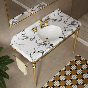 VICI 48" Bathroom Ceramic Undermount Basin and Artificial Marble Countertop