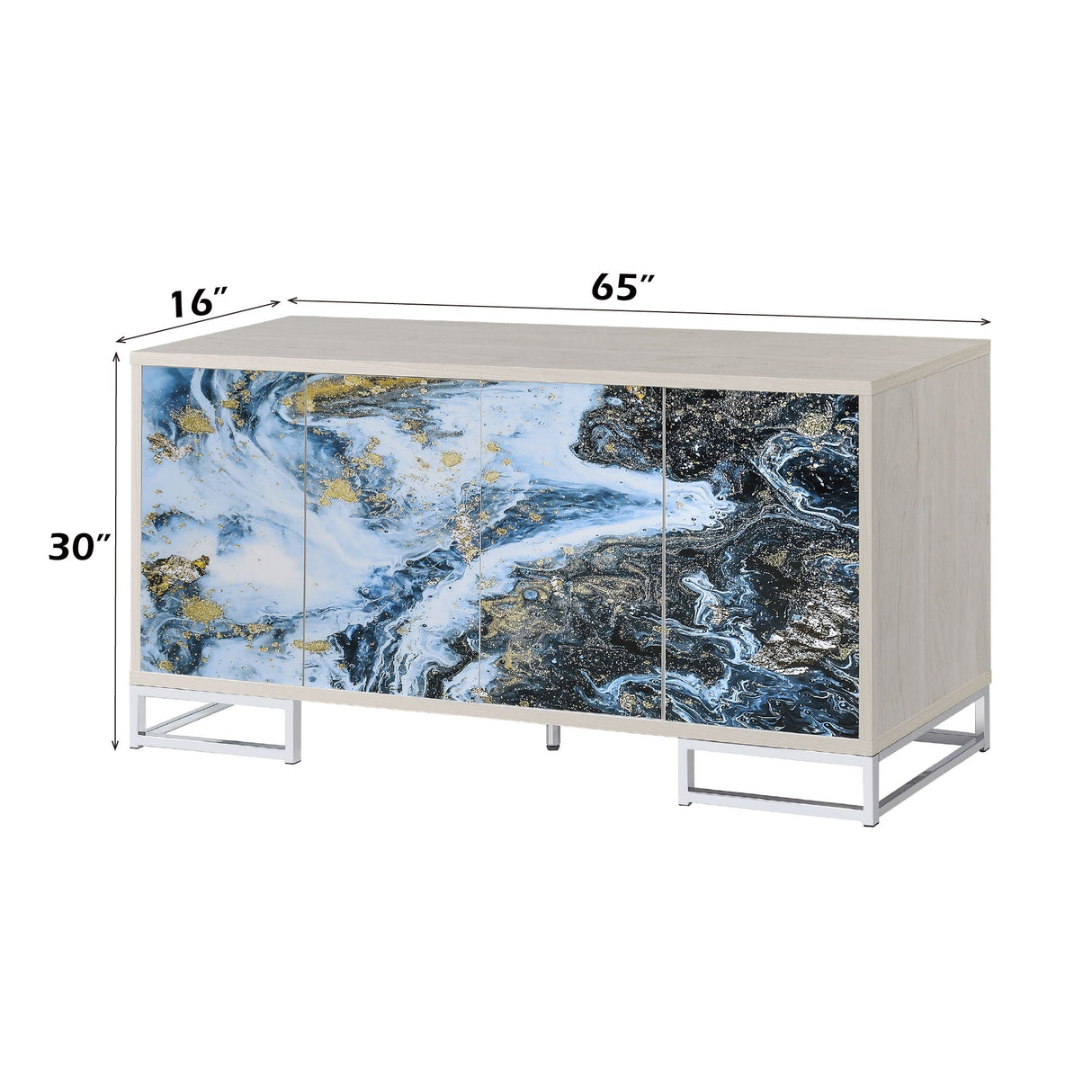 Liam - Marble Paint Console Cabinet - Multi - Best Buy Furniture