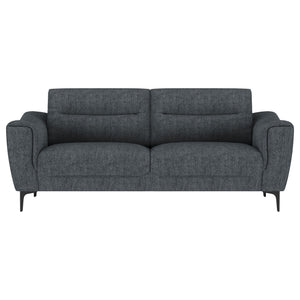 Oberle - 2 Piece Upholstered Sofa Set With Pocket Coil Seating - Charcoal