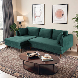 Blake L-Shaped Dark Sectional Sofa