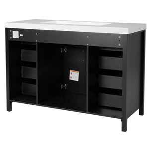 Bathroom Vanity With Sink, 2 Doors 8 Drawers, Soft Close System, Classic Design