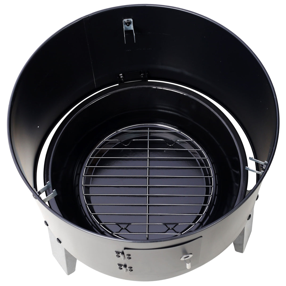 Portable Charcoal Smoker Grill For Outdoor Cooking - Black