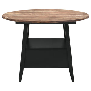 Arunda Yukon - Round Counter Height Dining Table With Pedestal Base And Built In Drawer - Oak