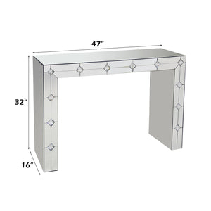 Hessa Mirrored & Faux Rhinestone Console Table
