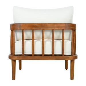 Acacia Wood Outdoor Patio Chair with Vertical Slatted Arms