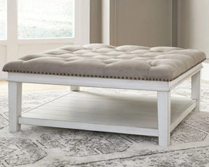 Kanwyn - Uph Ottoman Cocktail Table - Whitewash - Best Buy Furniture