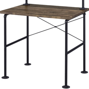 Ensata - Rustic Writing Desk - Black / Oak