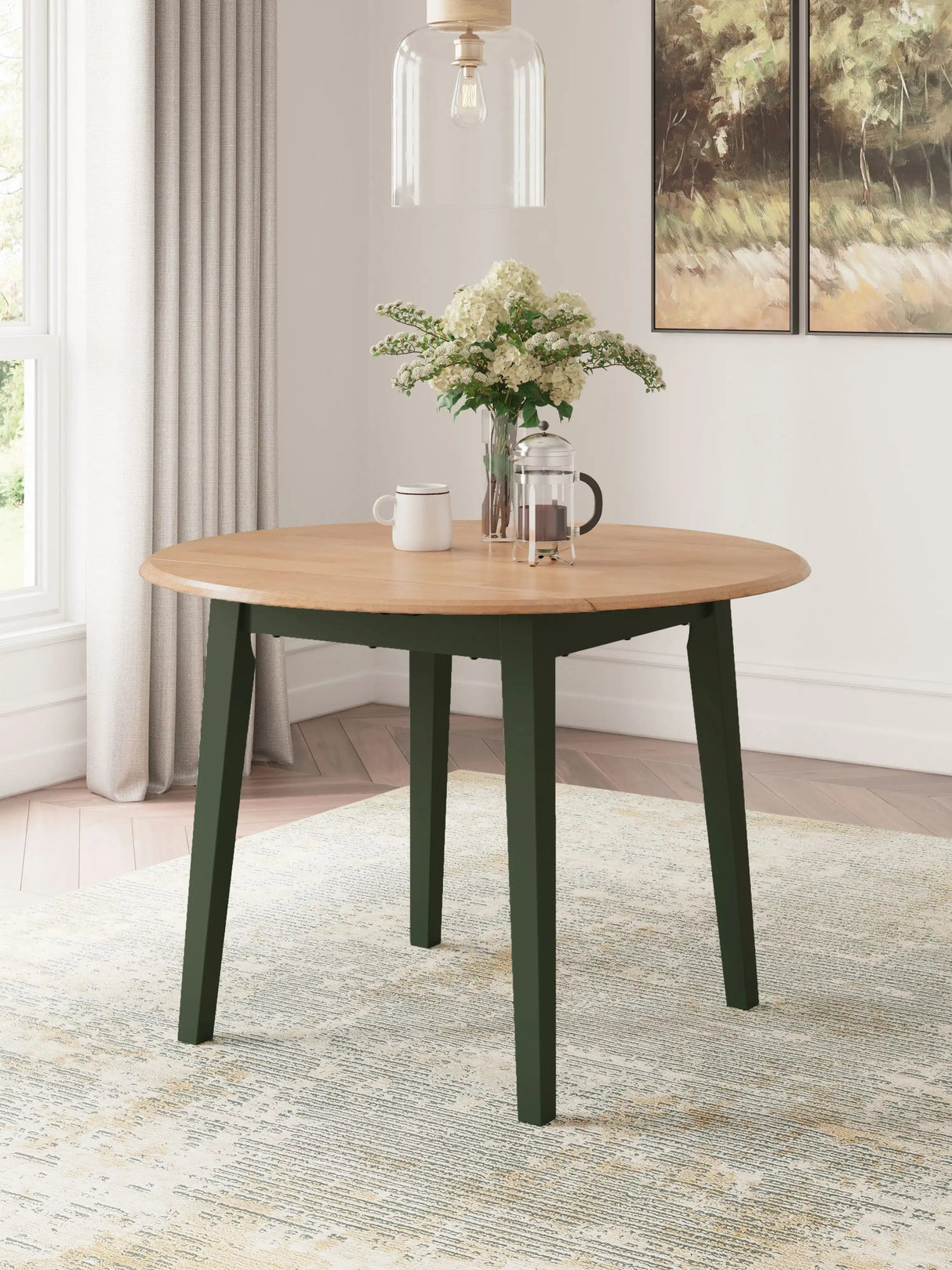 Gesthaven - Round Dining Room Drop Leaf Table - Best Buy Furniture