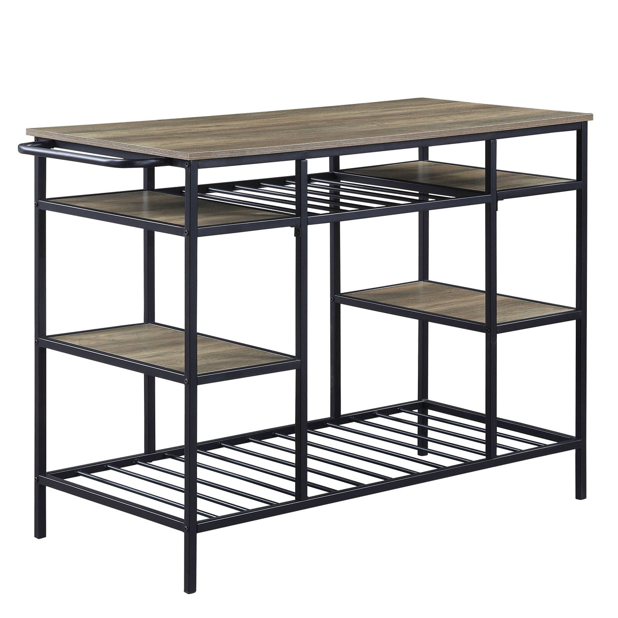 Lona - Kitchen Island - Rustic Oak / Black - Best Buy Furniture