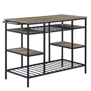 Lona - Kitchen Island - Rustic Oak / Black - Best Buy Furniture