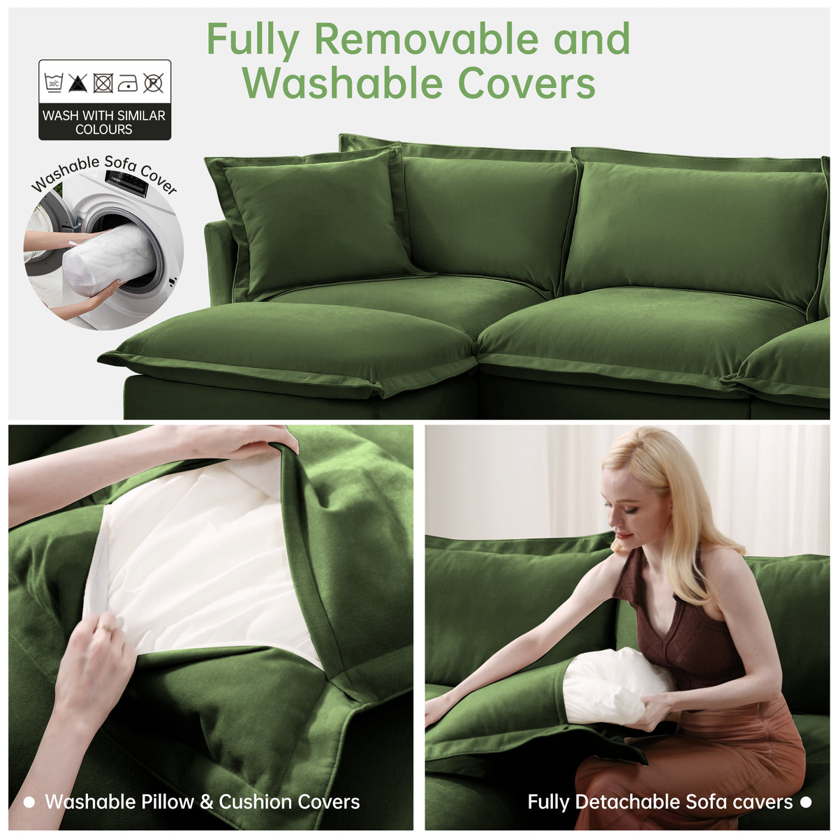 L-Shaped Slipcovered Sectional Sofa