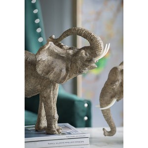15x8x12" Tai Polyresin Elephant Accent, Trumpeting