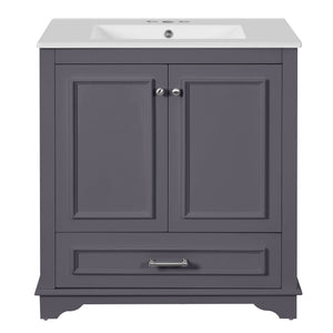 Bathroom Vanity With Sink, Cabinet & 2 Soft Closing Doors & Adjustable Shelf