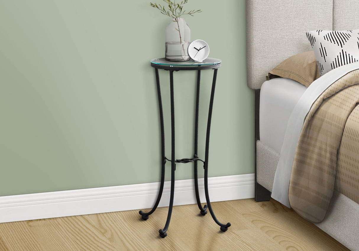 Accent Side Table, Plant Stand, Round, Contemporary & Modern - Black - Best Buy Furniture