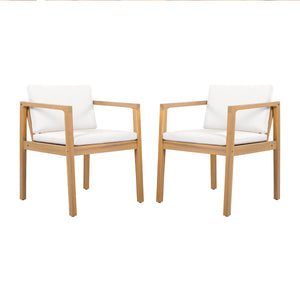 Outdoor Dining Chairs (Set of 2) with Acacia Wood Frame