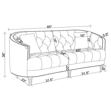 Dolby - Sofa With Tufted Living Room Sofa - Gray