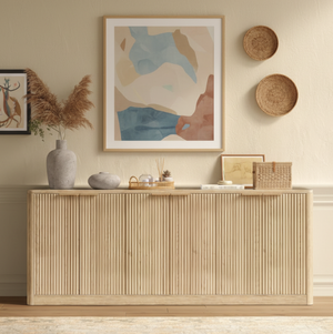 Natural Wood Sideboard Cabinet Farmhouse Buffet Cabinet
